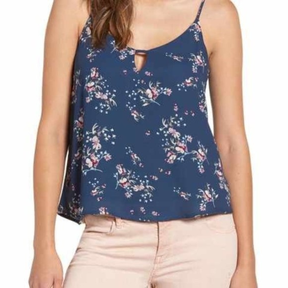 Lush Nordstrom Keyhole Strappy Floral Tank
